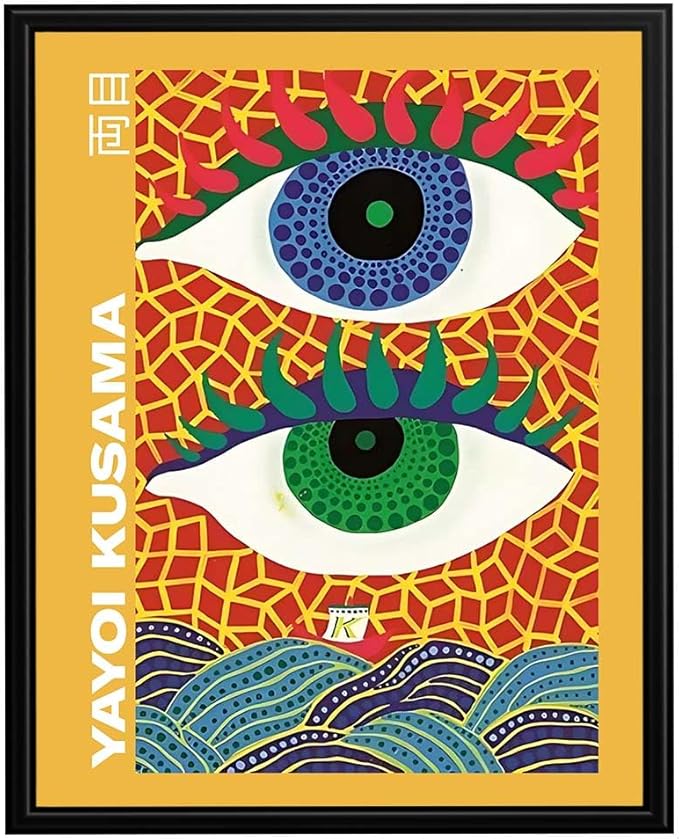 InkFlow Posters Abstract Pop Art Eyes Poster - Bold Repeating Pattern Graphic - Modern Wall Art for Living Room, Bedroom, Home - 8x10 Unframed Canvas Print