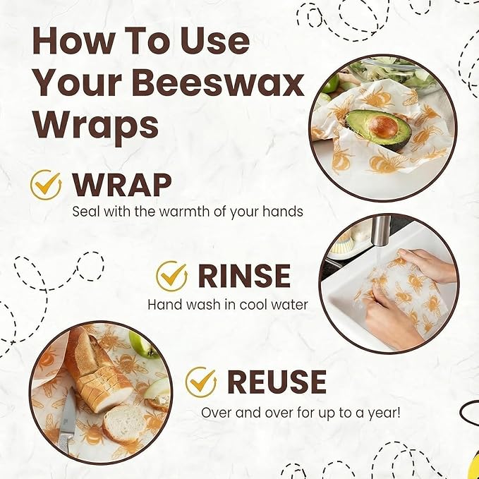 XXL Reusable Beeswax Wraps For Food - 14 x 55 in Roll | Cut to Size Bees Wax Wraps Reusable | Extra Large Beeswax Paper Sheet | Cute Bees Wax Roll for Food Wraps (Tropical Leaves)