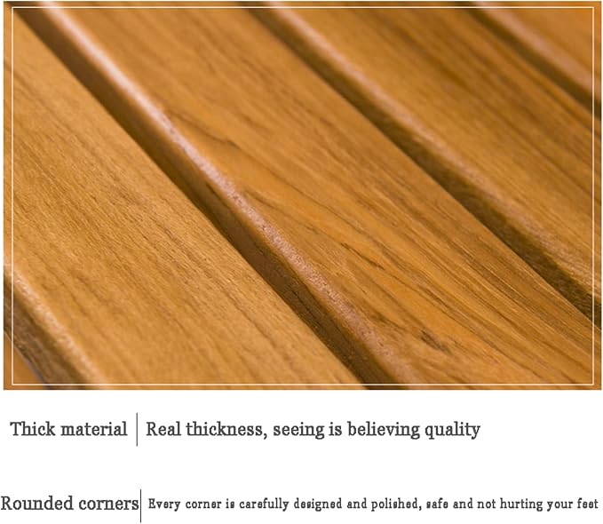 Bamboo Bath Mat,Bamboo Duckboard Bath Mat,Natural Cypress Anti-Slip Bathroom Wood Floor Rug for Spa, Bath Tub, Kitchen Toilet, Sauna and Doorsteps Comes,Customizable,60x110cm/24x43in