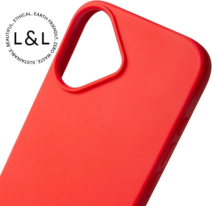 LOAM & LORE Biodegradable Phone Case for iPhone 16, Plastic Free Eco Friendly Phone Case, Plant Based Compostable iPhone 16, Premium Zero-Waste Phone Cover (Crimson)