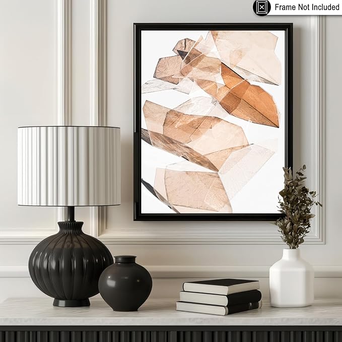 Monem Art Earthy Origami Paper Photography Print - Neutral Abstract Shapes Art Poster - Wall Decor for Living Room, Bedroom or Office - 8x10 Unframed Wall Art by Renee Stramel
