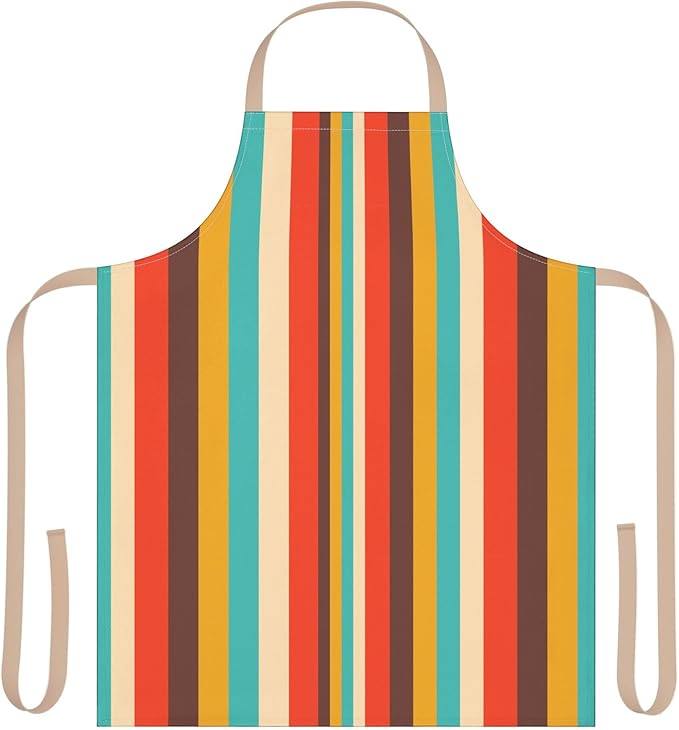Retro Vertical Stripes Apron | Colorful Kitchen Stripe Apron