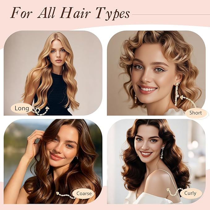 Heatless Curlers, Heatless Curls Overnight Set for Women, Soft Hair Curlers to Sleep In, Jumbo No Heat Hair Curlers Set with Headscarf and Hook for Long Hair - 6Pcs Pink