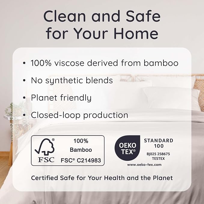 Bambaw 100% Viscose Derived from Bamboo Pillowcase Queen Size – Set of 2 Queen Cooling Pillow Cases with Envelope Closure, Breathable & Super Soft Pillow Cases, Anti Acne Pillowcase (Sand)