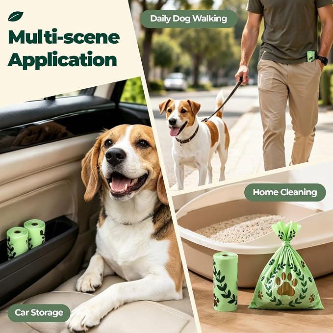 Certified Compostable Dog Poop Waste Bags-ASTM D6400&EN 13432 Compliant-270 Total Count,lavender fragrance Leakproof Dog Refill Rolls,15 Plant Based Compostable Poop Bags Per Roll (18 rolls)