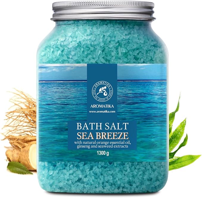 Bath Sea Salt Set 2X 46 Oz - Sea Breeze Salt - Natural Bath Sea Salts - Best for Relaxing - Calming - Body Care - Beauty - Aromatherapy