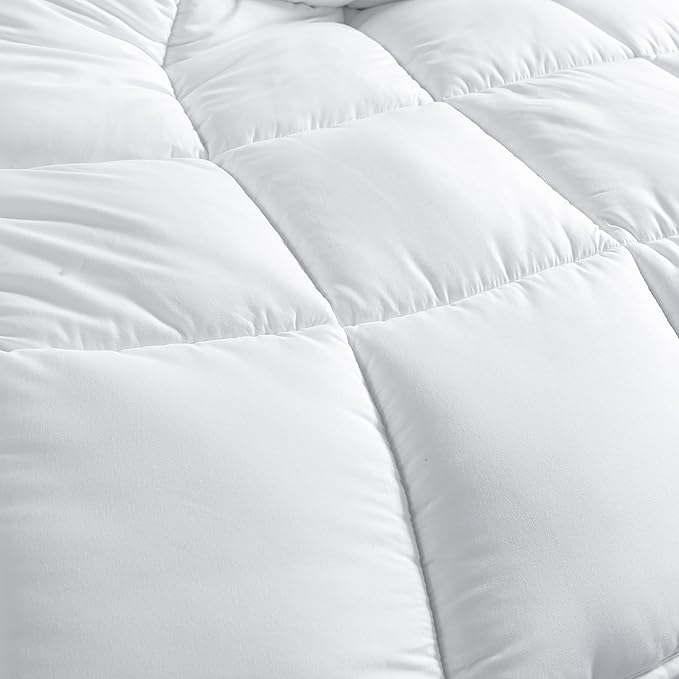Winter Extra Warm White Queen Size Down Alternative Comforter, Heavyweight All Season Fiberfill Comforter Duvet Insert 90x90 with Corner Tabs - Ultra Soft Brushed Microfiber Shell