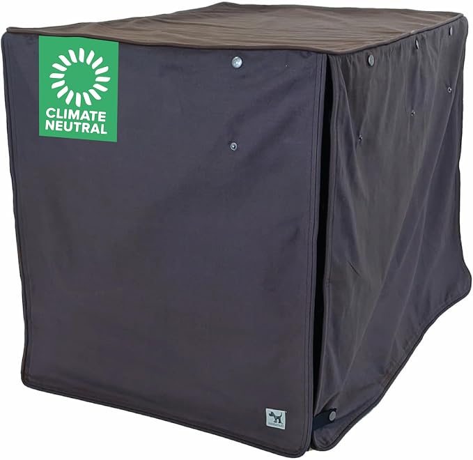 Molly Mutt I'm a Realist Dog Crate Cover, 100% Cotton Canvas Cover with 2 Roll-Up Panels, Ideal for Dog or Cat Crate, Durable, Washable, and Free of Harmful Chemicals, 24" x 18" x 21"