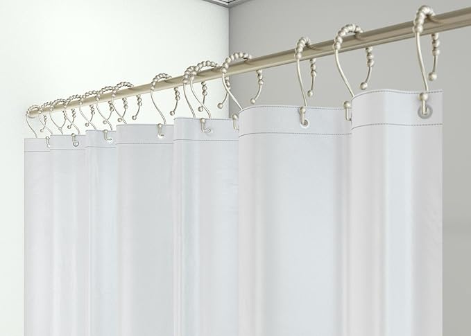 DeLaine's Heavy Duty Peva Shower Curtain Liner – White- Non Toxic and No Odors – 72”x 72”