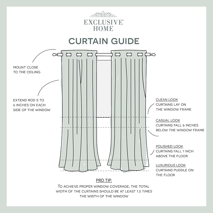 Exclusive Home Loha Linen Grommet Top Curtain Panel Pair, 54"x84", Vintage Linen