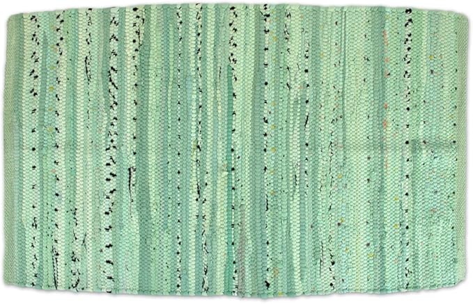 DII Chindi Home Collection Handwoven Multicolor Area Rag Rug, 20x31.5, Mint Green