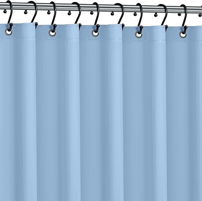 No Smell Shower Curtain Liner 72x72 Light Blue - PEVA Plastic Shower Curtain for Bathroom, PVC-Free Waterproof Blue Shower Liner with Metal Grommets and Magnet-Weighted Bottom Hem - Washable Liner