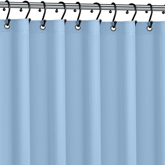 No Smell Shower Curtain Liner 72x72 Light Blue - PEVA Plastic Shower Curtain for Bathroom, PVC-Free Waterproof Blue Shower Liner with Metal Grommets and Magnet-Weighted Bottom Hem - Washable Liner