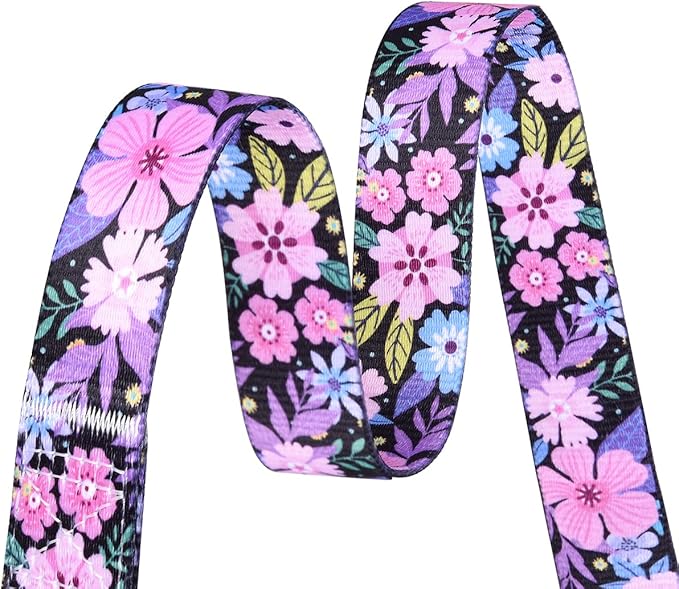 Mihqy Dog Collar and Leash Set with Bohemia Floral Tribal Geometric Patterns - Soft Ethnic Style Collar Adjustable for Small Medium Large Dogs(Pink Floral Set,S)