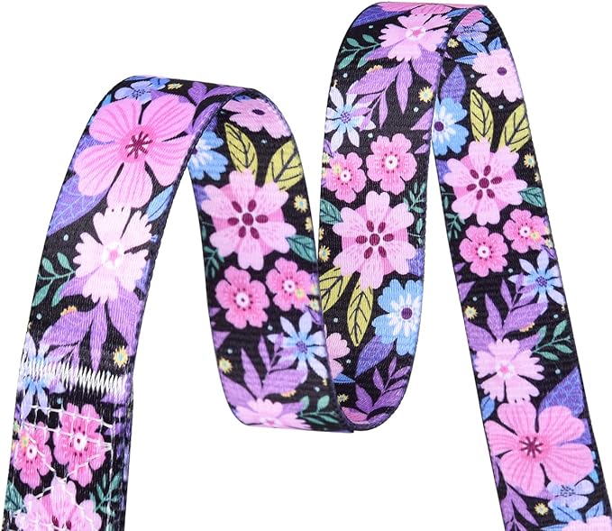 Mihqy Dog Collar and Leash Set with Bohemia Floral Tribal Geometric Patterns - Soft Ethnic Style Collar Adjustable for Small Medium Large Dogs(Pink Floral Set,M)