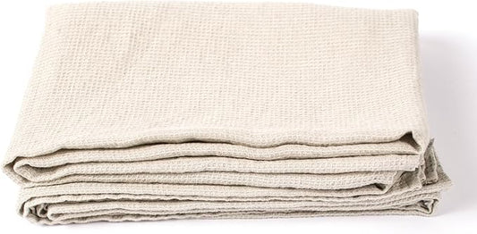 LinenMe Washed Waffle Linen Bath Towel, 30 by 51", Silver, Prewashed 100% Linen, Made in Europe, Bath Sheet