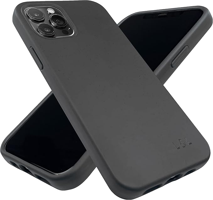 LOAM & LORE Biodegradable Phone Case for iPhone 15 Plus, Plastic Free Eco Friendly Phone Case, Plant Based Compostable iPhone 15 Plus, Premium Zero-Waste Phone Cover (Black)