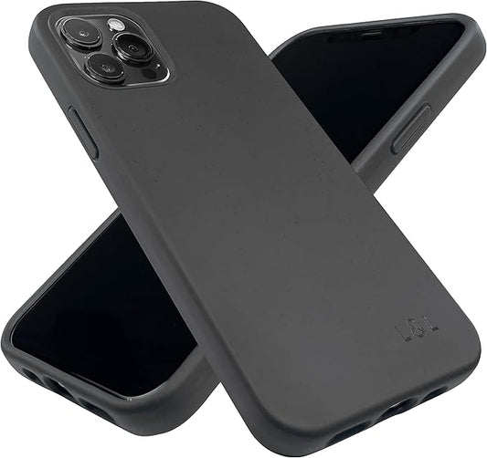 LOAM & LORE Biodegradable Phone Case for iPhone 15 Plus, Plastic Free Eco Friendly Phone Case, Plant Based Compostable iPhone 15 Plus, Premium Zero-Waste Phone Cover (Black)