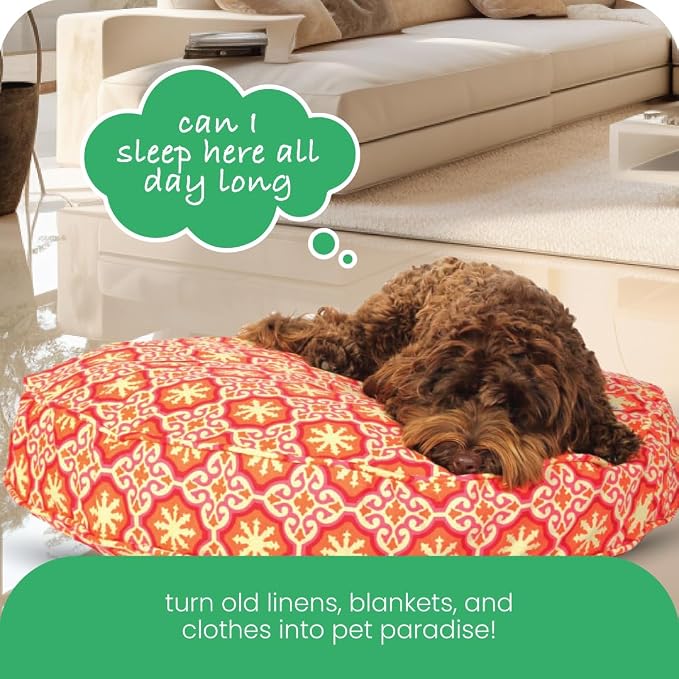 Molly Mutt Medium to Large Dog Bed Cover - Papillon Print - Measures 36” x 5’’ - 100% Cotton - Durable - Breathable - Sustainable - Machine Washable Dog Bed Cover