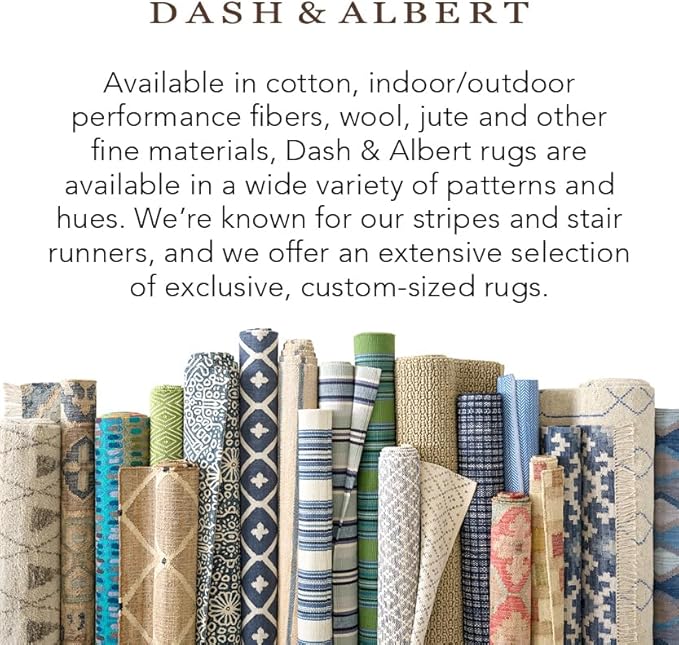 Dash & Albert Moonshine Handwoven Cotton/Viscose Rug, 8.5 X 11.5 Feet, Blue Stripe Pattern