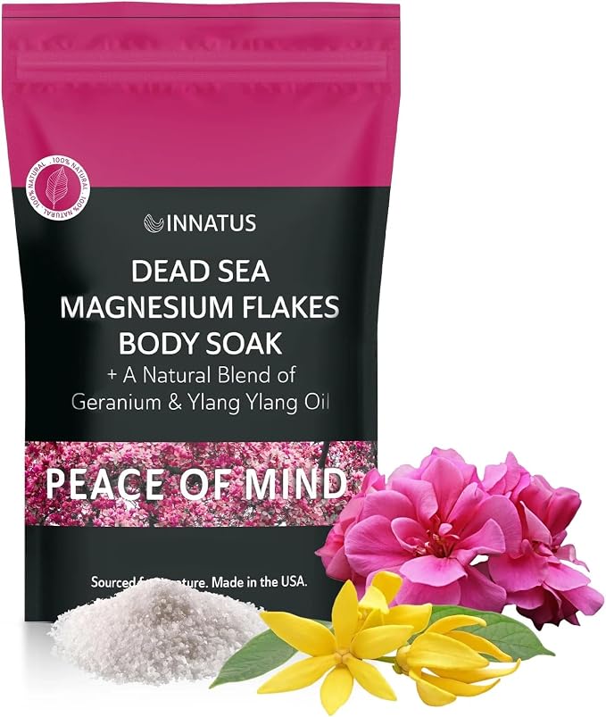 Pure Dead Sea Magnesium Flakes Clarity Soak – Relaxing & Replenishing 14oz Bath Soak – Infused with Natural Oils for Muscle Recovery (Ylang Ylang)