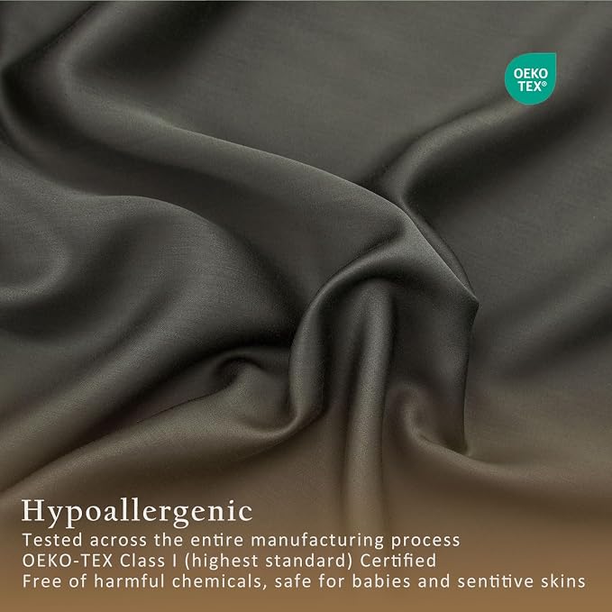 TOSMO Luxury Pillow Case Set of 2 - Cooling Viscose Derived from Bamboo, Oeko-TEX, Breathabl Silky Soft Pillow Cases with Envelope Closure (Queen, Charcoal)