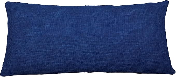 Trade Star 100% Cotton Spring Pillow Cover Decorative Cushion Cover Throw Pillow Cover for Living Room Decor Indian Farmhouse Accent Pillow Cases for Sofa Room (Indigo Solid 12X24 INCHES)