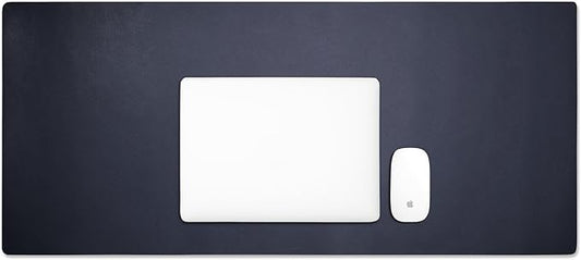 Leatherology Premium Midnight Blue Extra Long Modern Desk Pad, Fits Laptop or Monitor, Keyboard and Mouse, Made with Italian Leather