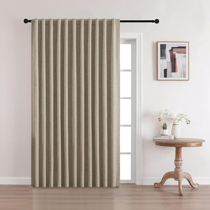 CUCRAF Custom 100% Total Blackout Curtains, Linen Back Tab and Rod Pocket Curtain for Living Room Bedroom, Light Blocking Drapes Thermal Insulated 1 Panel (Custom Size, Color)