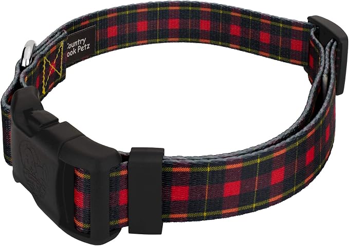 Country Brook Petz - Buffalo Plaid Everyday Dog Collar and Leash - Plaid and Argyle Collection Featuring Charming Designs (5/8 Inch, Small)