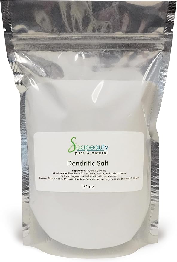 Soapeauty Dendritic Salt | Premium Fine Grain Bath and Body Salt for Scrubs, Exfoliants, and Milk Baths | High Absorption for Fragrance Oils and Essential Oils | 24 oz