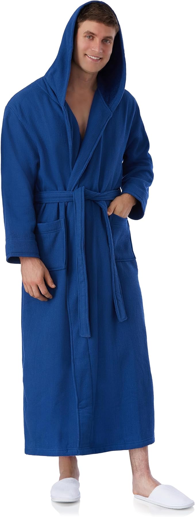 Plush Necessities Hooded Waffle Terry Robe