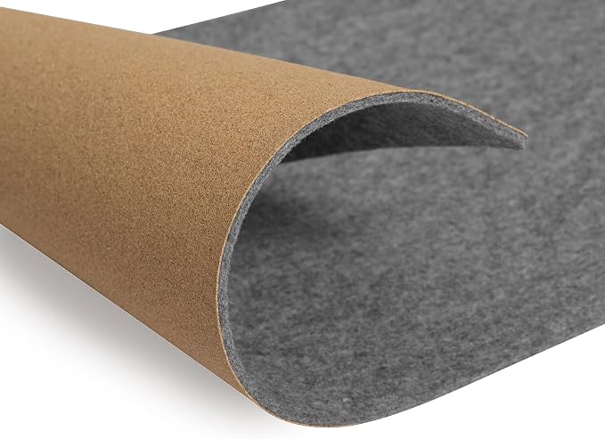 Oakywood Craft 100% Merino Wool Felt & Cork Desk Mat Sustainable, Handmade Wool Felt Desk Pad with Cork Base for Comfort and Stability Grey 90x30cm (35,4x11,8 in)