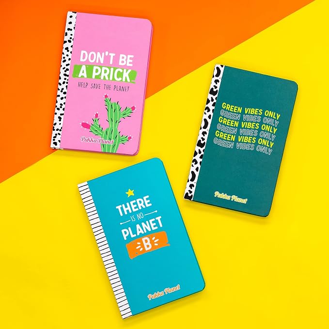 Pukka Pad, Pukka Planet A5 Soft Cover Notebook - Casebound Journal Featuring Acid-Free, Vegan Inks and Glue with Ethically Sourced Recycled Paper, 8.46 x 5.27in - Help Save the Planet