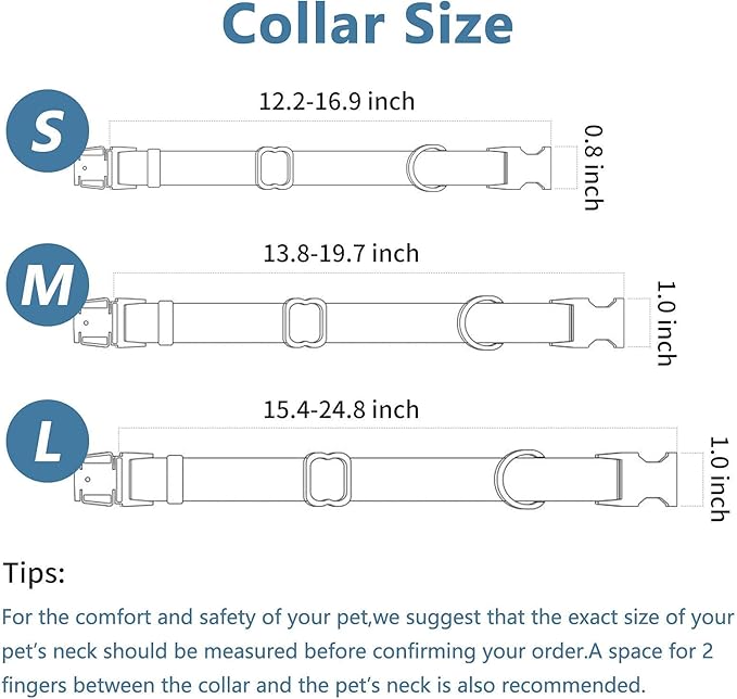 Dog Collar and Leash Set.Soft and Easy to Clean Vegan Leather with Rose Gold Metal Buckle for Small Medium Large Dogs (Black, L(15.4”-24.8“)