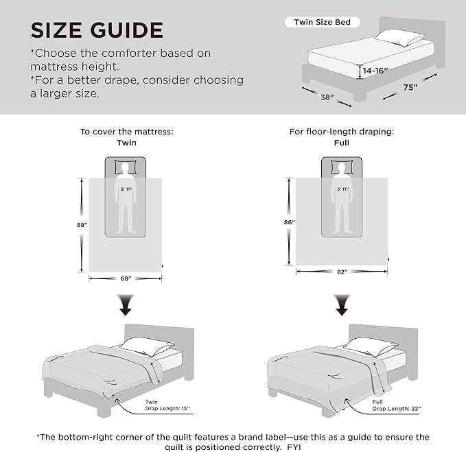 Bedsure Comforter Duvet Insert - Quilted Comforters Twin Size, All Season Duvet, GentleSoft Down Alternative Bedding, with 8 Tabs, Gifts for Women/Men, Green, Twin 88 x 68 Inches