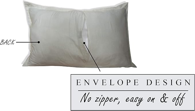 A1HC Humus Reversible Print Organic Cotton Pillowcase (Set of 2) | GOTS Certified Organic Cotton Pillowcase |Wrinkle Resistant| Long Staple Cotton| 21" x 30"