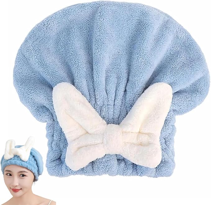 Microfiber Hair Drying Caps for Women | Ultra Absorbent Hair Towels Wrap Turban,Microfiber Bath Towels Bow Shower Cap for Wet Hair,Great Hair Products Gift for Girls