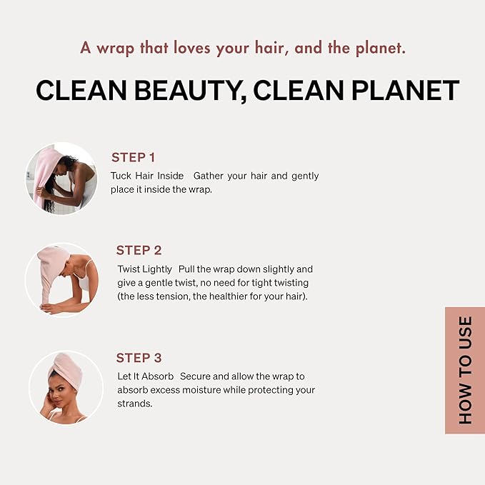 LUCE Hair Towel wrap for Women – Premium 400 GSM Microfiber Hair Towel Anti frizz, Highly Absorbent, Adjustable Thick Elastic Fit for Kids & Adults, Perfect for Curly, Wavy & Long Hair Care, Pink