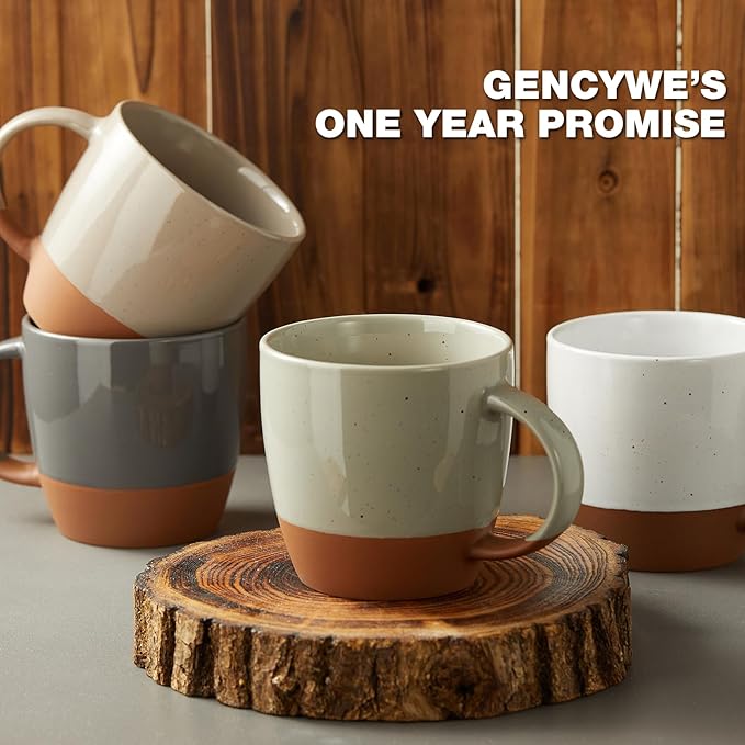 Morandi Color Ceramic Coffee Mugs Set of 6 (Large),18 oz Coffee Cups with Handle, Latte Mug, Big Mug for Women, Men, Great for Tea Hot Chocolate, Microwave Safe, Modern, Unique Style for Any Kitchen