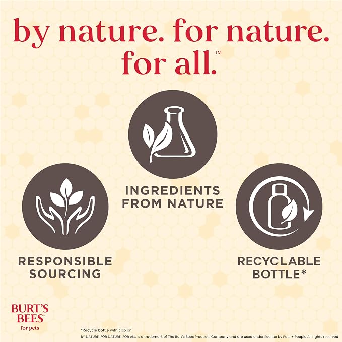 Burt's Bees for Pets Manuka Honey Oatmeal Shampoo for Dogs, Colloidal Oatmeal & Coconut Oil, 95%+ Natural Origin, No Sulfates, Parabens or Phthalates, Milk & Honey Scent, 16 Fl Oz