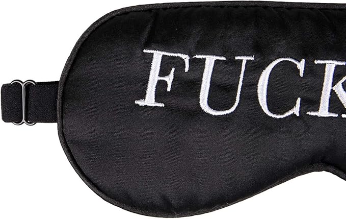 100% Mulberry Silk Sleep Mask, Natural Sleeping Mask for Men & Women, Super Soft Eye Mask for Sleeping with Free Ear Plugs(Fuck Off) (Fuck Off, M)