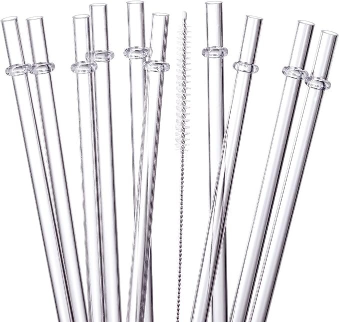 24 Pack, HIGHLY Transparent Reusable Plastic Straws with 4 Cleaning Brushes, 10.5 in Long Drinking Straws, Clear Replacement Straw for 16 24 30 32 OZ Tumblers, Cups, Jars, YETI, Starbucks - BPA FREE