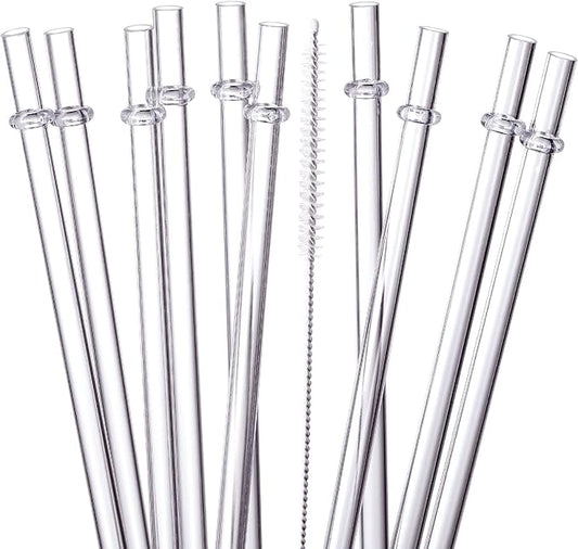 24 Pack, HIGHLY Transparent Reusable Plastic Straws with 4 Cleaning Brushes, 10.5 in Long Drinking Straws, Clear Replacement Straw for 16 24 30 32 OZ Tumblers, Cups, Jars, YETI, Starbucks - BPA FREE