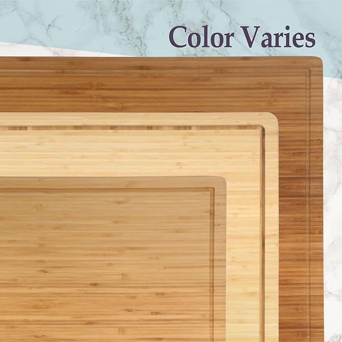 BambooMN Bamboo Burner Cover Cutting Board - 3 Ply - Extra Large Square - Grooved/Flat (24" x 24" x 0.75") - 1 Piece