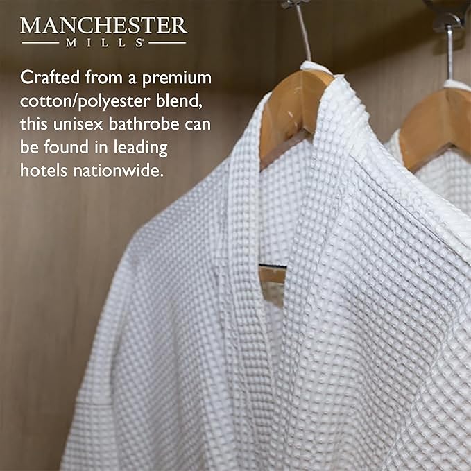 Manchester Mills Waffle Weave Robe with Lightweight French Terry Lining - one size