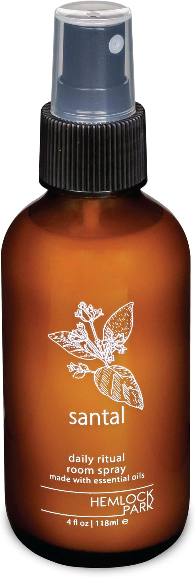 Hemlock Park Santal Room & Linen Spray | Botanical Mist Crafted with Essential Oils | 4 oz Glass Bottle