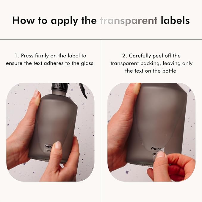 KIVY Glass Soap Dispenser Set [INCL. Waterproof Labels] - Glass Soap Dispenser with Pump - Hand Soap and Dish Soap Set - for Kitchen, Shower & Bathroom - Refillable (Matte White)