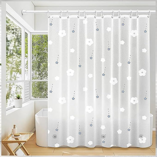 Shower Curtain Liner, 100% Waterproof Peva Shower Curtains with 3 Duty Heavy Bottom Magnets and 12 Rust Proof Grommets, 72x72 Weighted Shower Liner for Shower Stall, Bathtubs