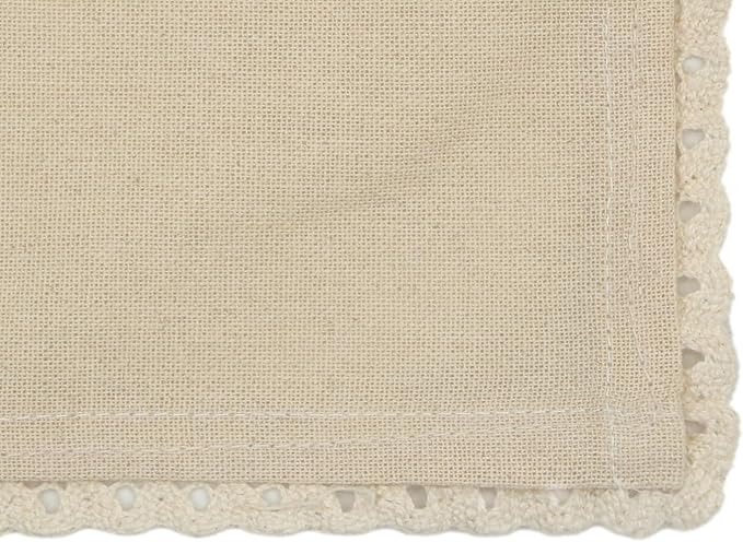 THE HOME TALK Cotton Lace Napkins-Set of 6, Natural(18x18 Inches)|Ultra Soft 100% Cotton Premium Dinner Table Napkins for Home Restaurant Banquet & Hotel|Heavy Absorbent|Machine Washable & Reusable